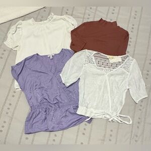 Women's Assorted Tops - White, Purple, mauve